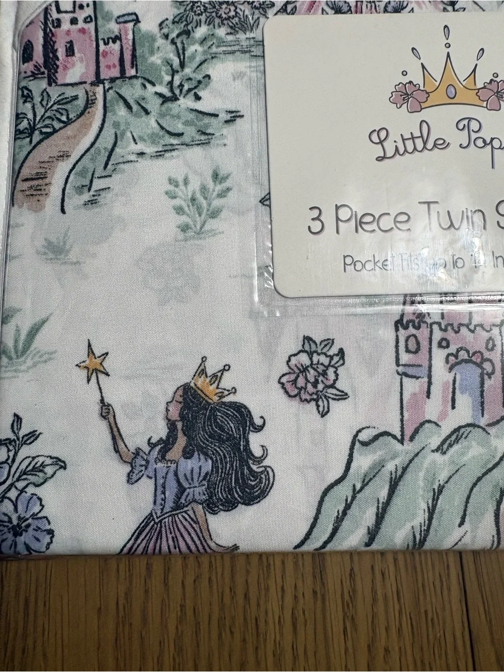 Little Poppy Twin Princess Castle Sheet Set - White & Pink